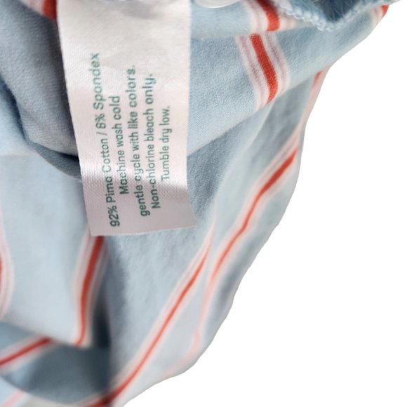 Criquet Men's Polo Size Large Light Blue Striped Soft Pima Cotton Blend - Picture 6 of 9